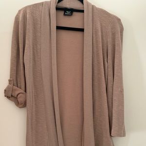 Bobeau open front cardigan, tan size M